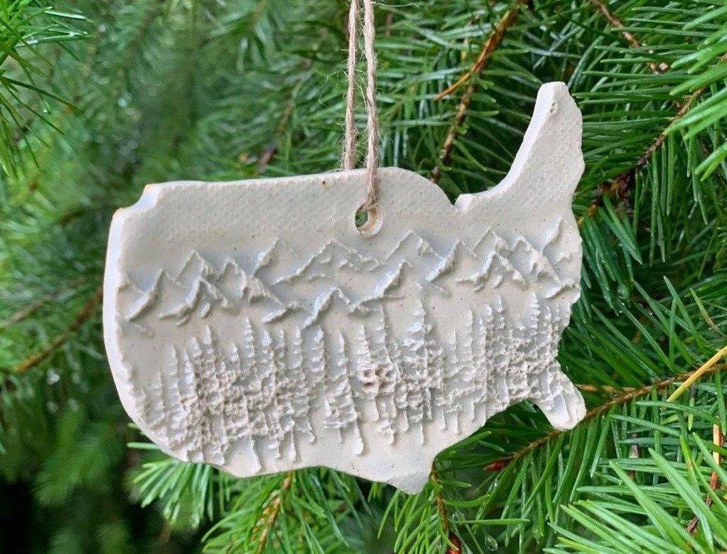 America the Beautiful Ornament - Plot Twist Pottery