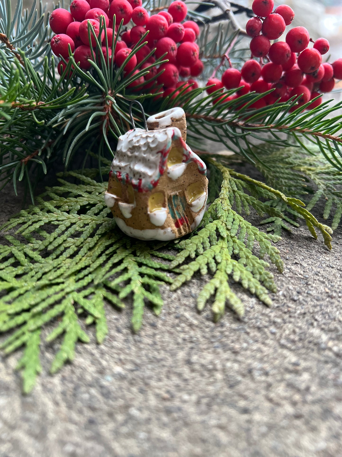 CUSTOM Tiny Gingerbread Home Ornaments