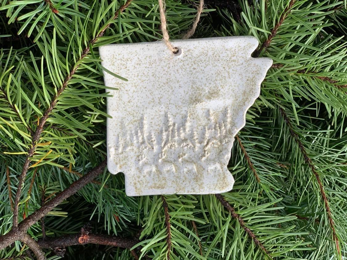 Custom US State Ornament - Plot Twist Pottery